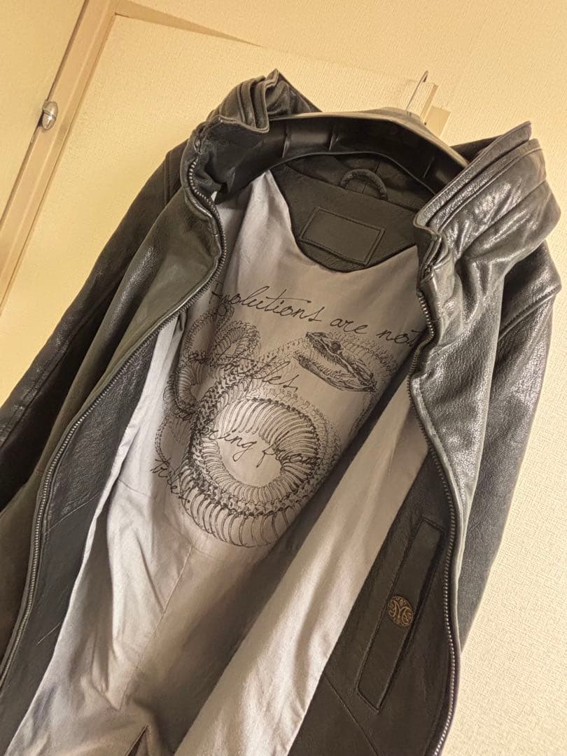 MIDAS レザー　ライダース　ロングジャケット　コート 黒