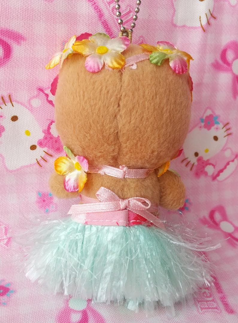 日焼けキティ　キーホルダー　マスコット　ぬいぐるみ　ハワイ　フラダンス