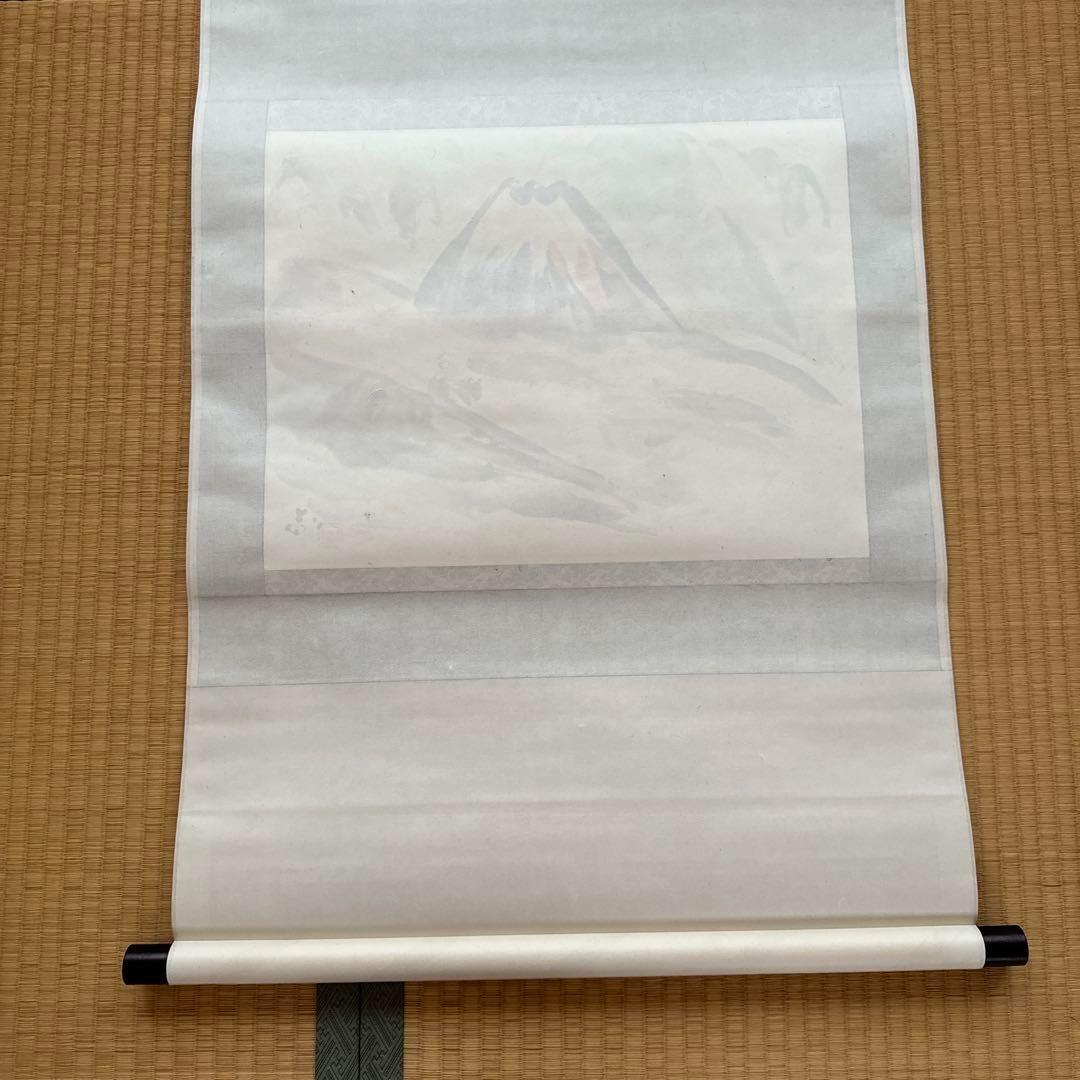 箱付 富士初雪 掛軸 茶道 和室 茶 工芸品 アンティーク 書道 日本 宮尾清一