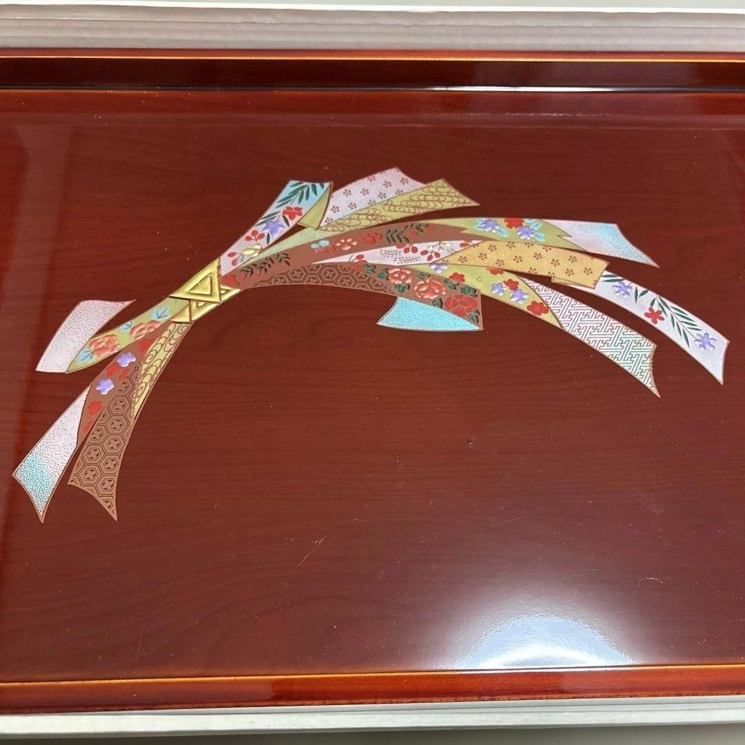 【新品未使用】木製　春慶塗　帯柄　お盆　漆　手盆