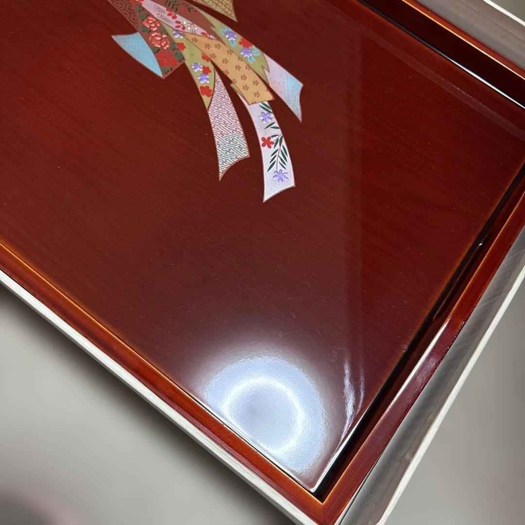 【新品未使用】木製　春慶塗　帯柄　お盆　漆　手盆