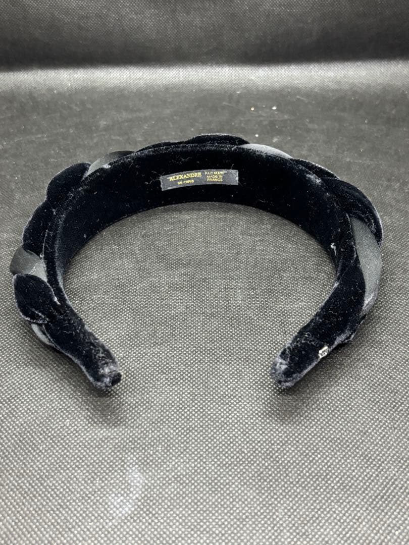 【Alexandre de Paris】美品！カチューシャ　ブラック　ベロア