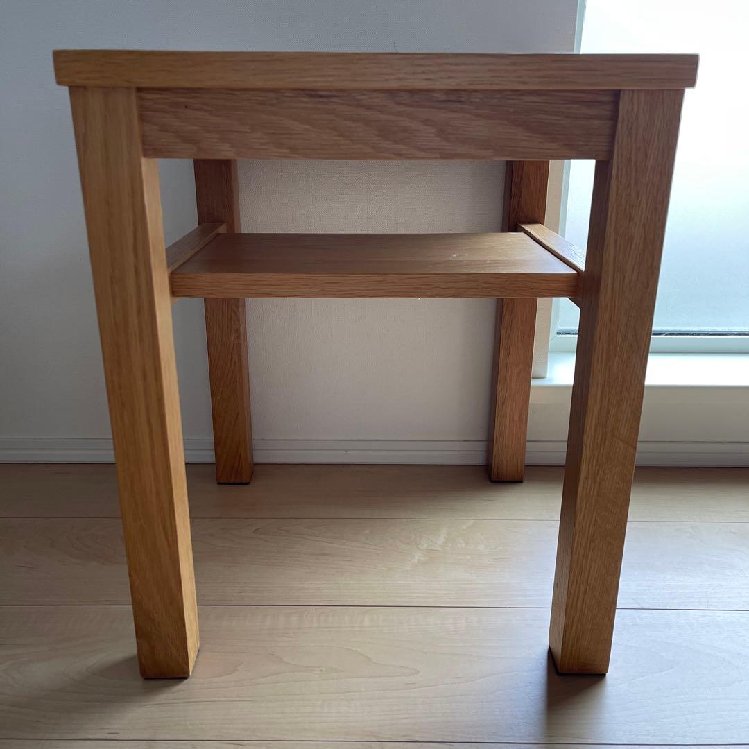 無印良品 オーク無垢材 サイドテーブル ベンチ スツール 椅子 チェア 台 棚