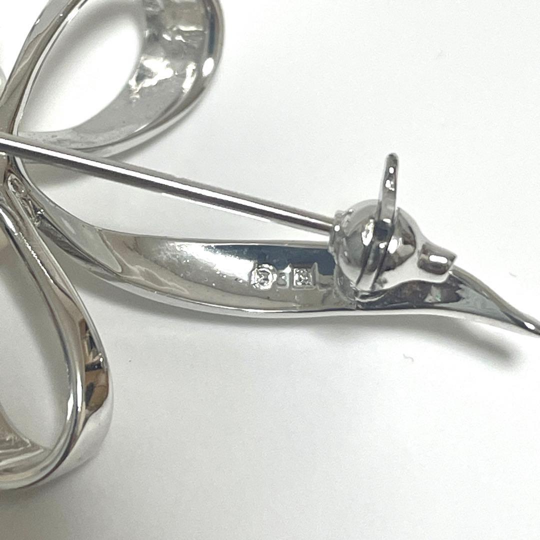 美品✨皇室御用達 MIKIMOTO ミキモト アコヤ真珠 リボン ブローチ SV