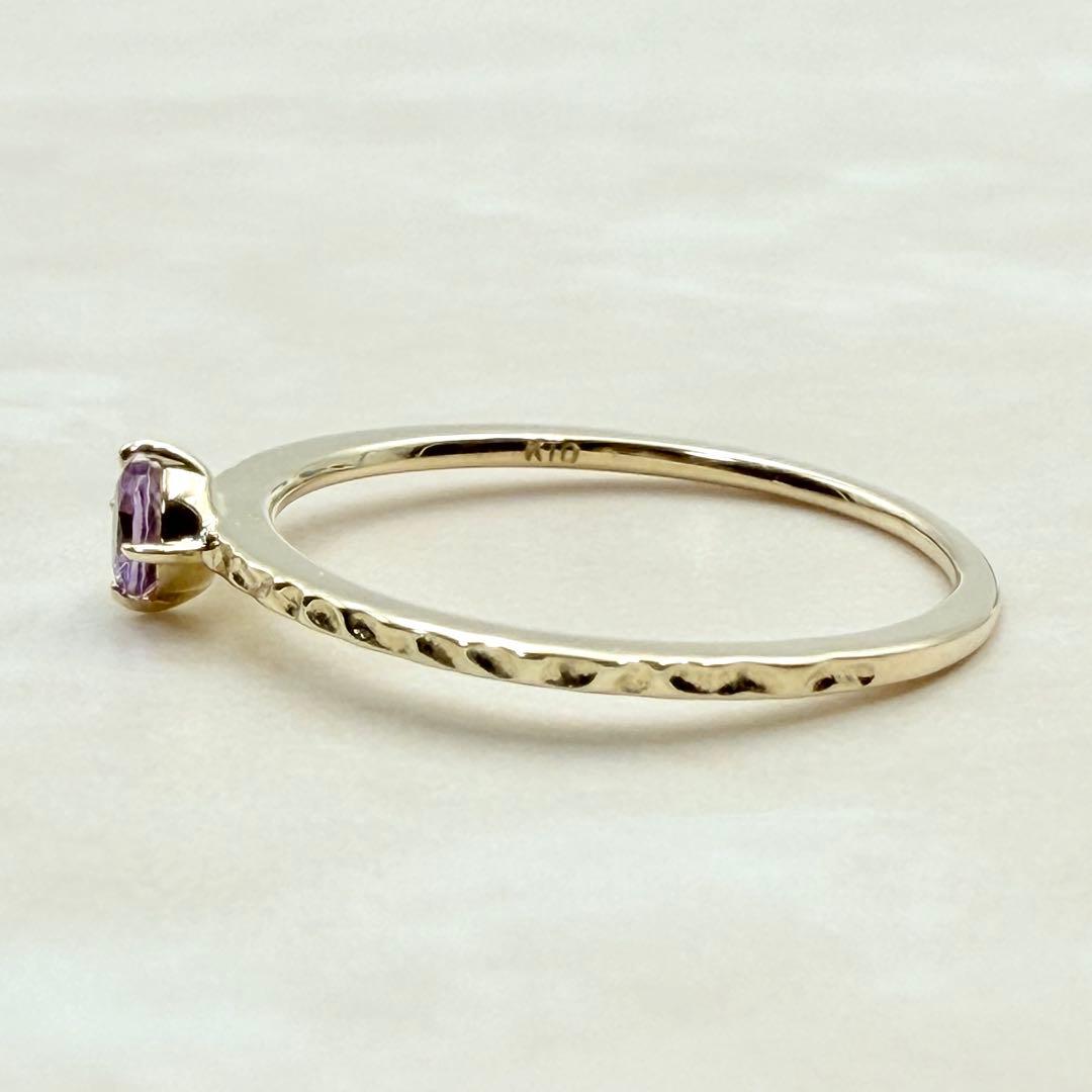 ほぼ未使用　K10 アメジスト　リング　イエローゴールド　希少品　レア