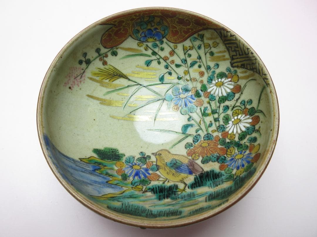 時代物 九谷 庄三 鶉紋 小鉢 7客 TN 87 70816