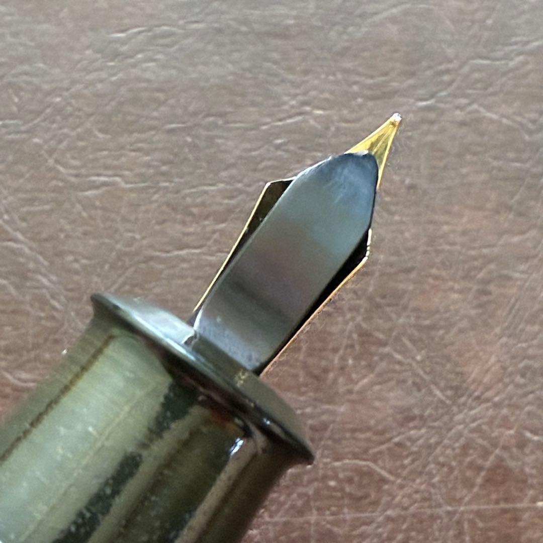 兜木銀次郎　万年筆　極太軸　インキ止め式　整備済み　角軸