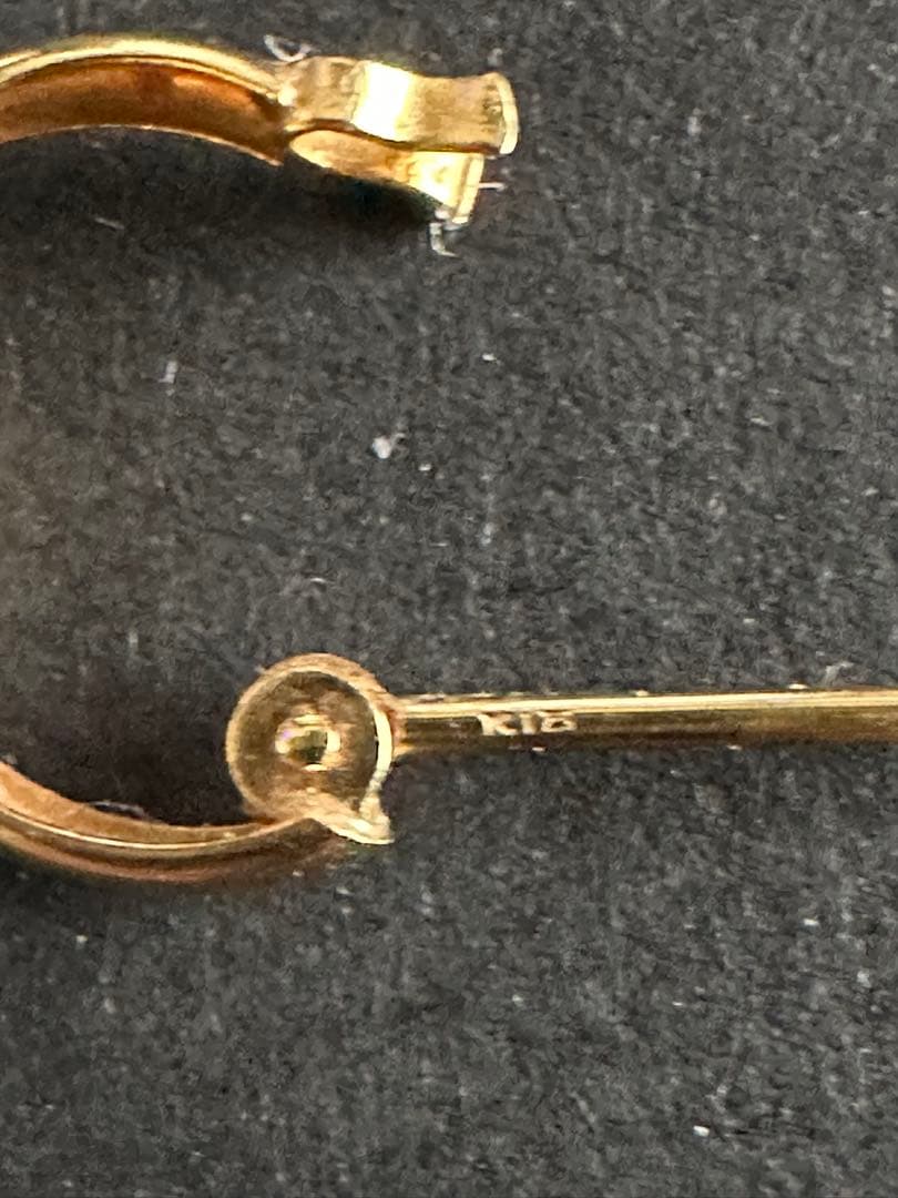 K18 ピアス　フープ&ボール(丸玉) 両耳