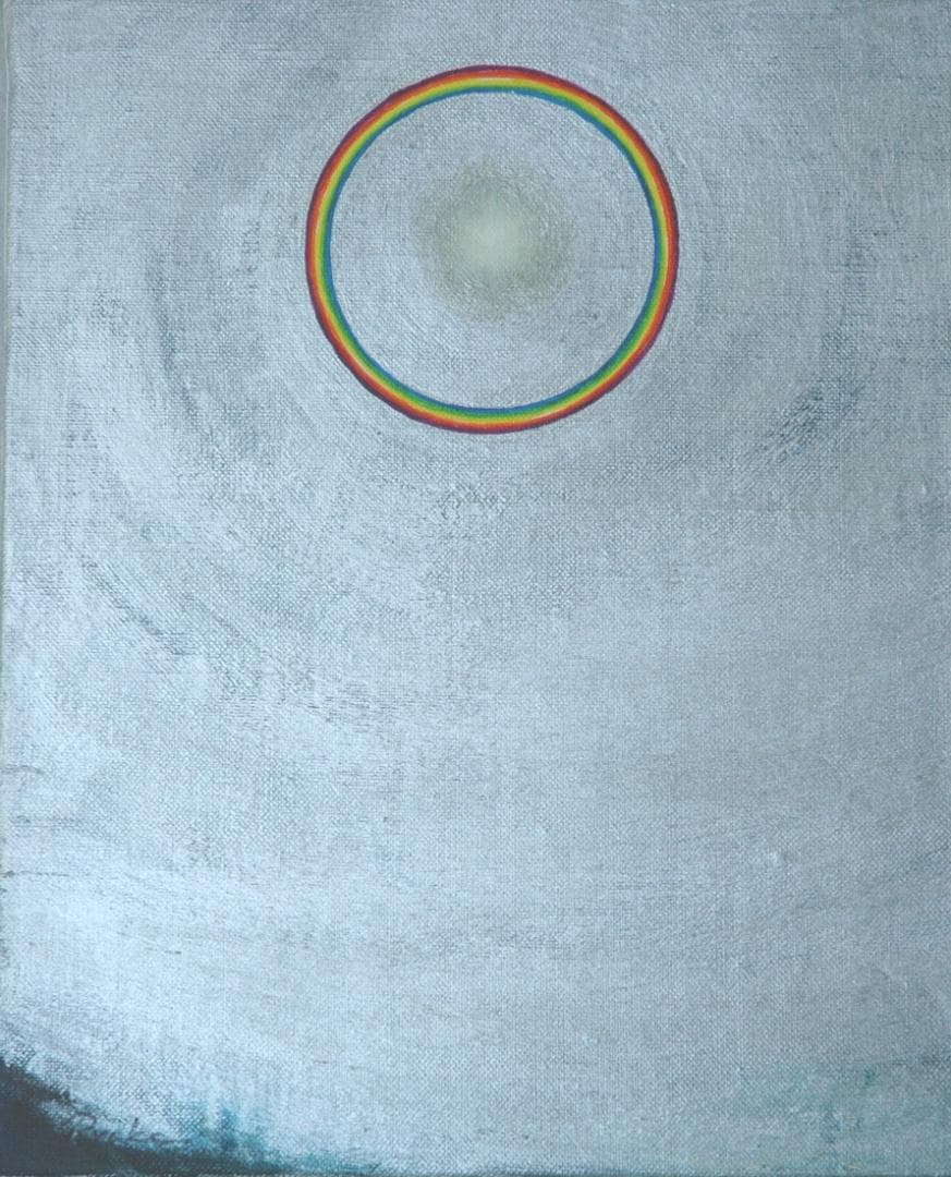 油絵 菅家令子 絵 絵画 インテリア 額付(銀) F3-S72023 風景 祈り