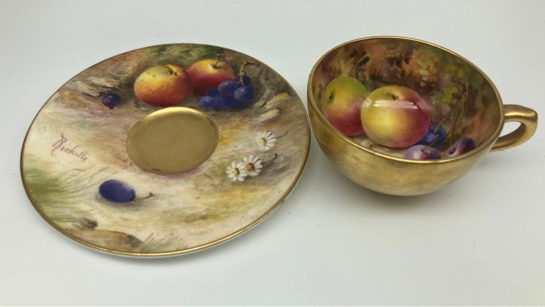ロイヤルウースター ペインテッドフルーツ アンティーク カップ&ソーサー ④
