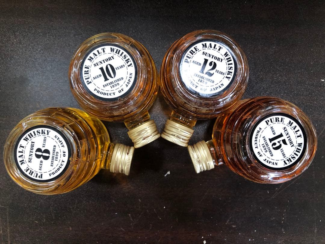 値下げサントリー ピュアモルトウイスキー エイジングセット8、10、12、15年