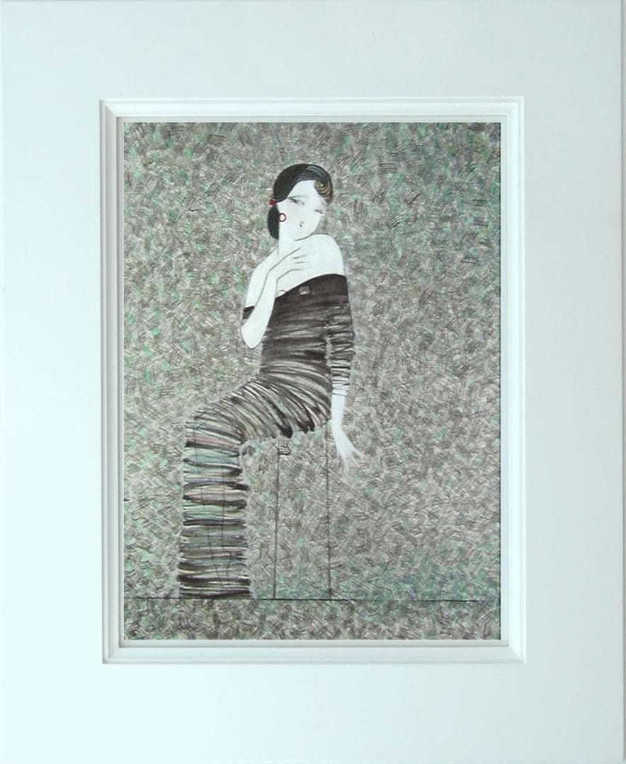 油絵 菅家令子 絵 絵画 インテリア 額付(白) F6-92023 人物 女性像