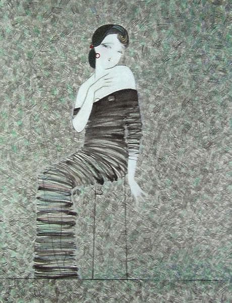 油絵 菅家令子 絵 絵画 インテリア 額付(白) F6-92023 人物 女性像