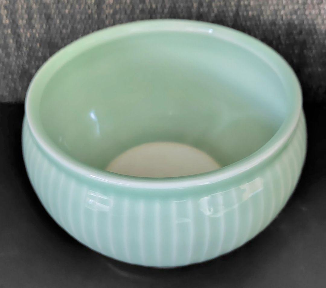 十三代横石嘉助 平戸青磁 鎬 建水