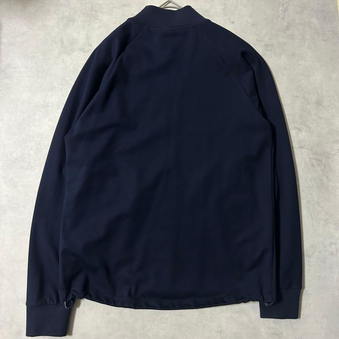 ムータマリン ドライバーズジャージ ポンチブルゾン ダブルジップ ロゴ ネイビー