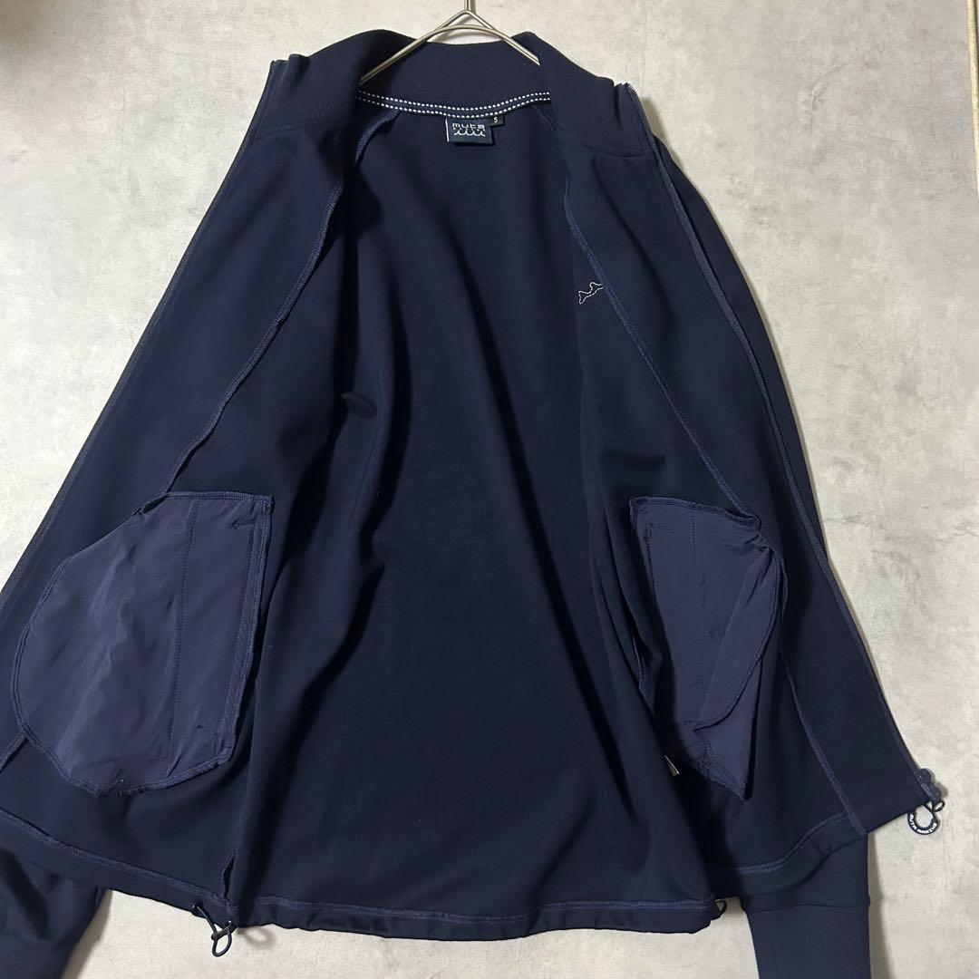 ムータマリン ドライバーズジャージ ポンチブルゾン ダブルジップ ロゴ ネイビー