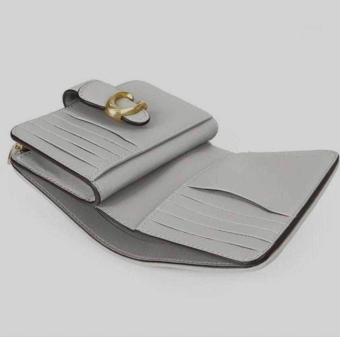 人気のCOACHコーチ極上レザータビー ミディアム ウォレット 二つ折り財布