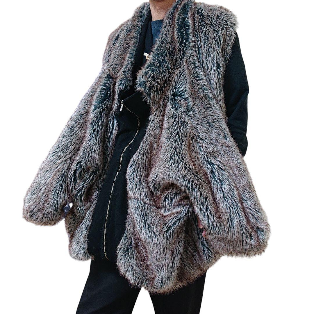 最終値下 fabrics interseason ベストコートファーベスト