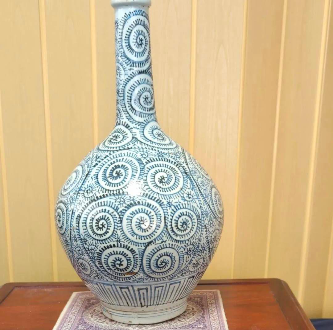 古伊万里　蛸唐草模様　鶴首徳利　花瓶