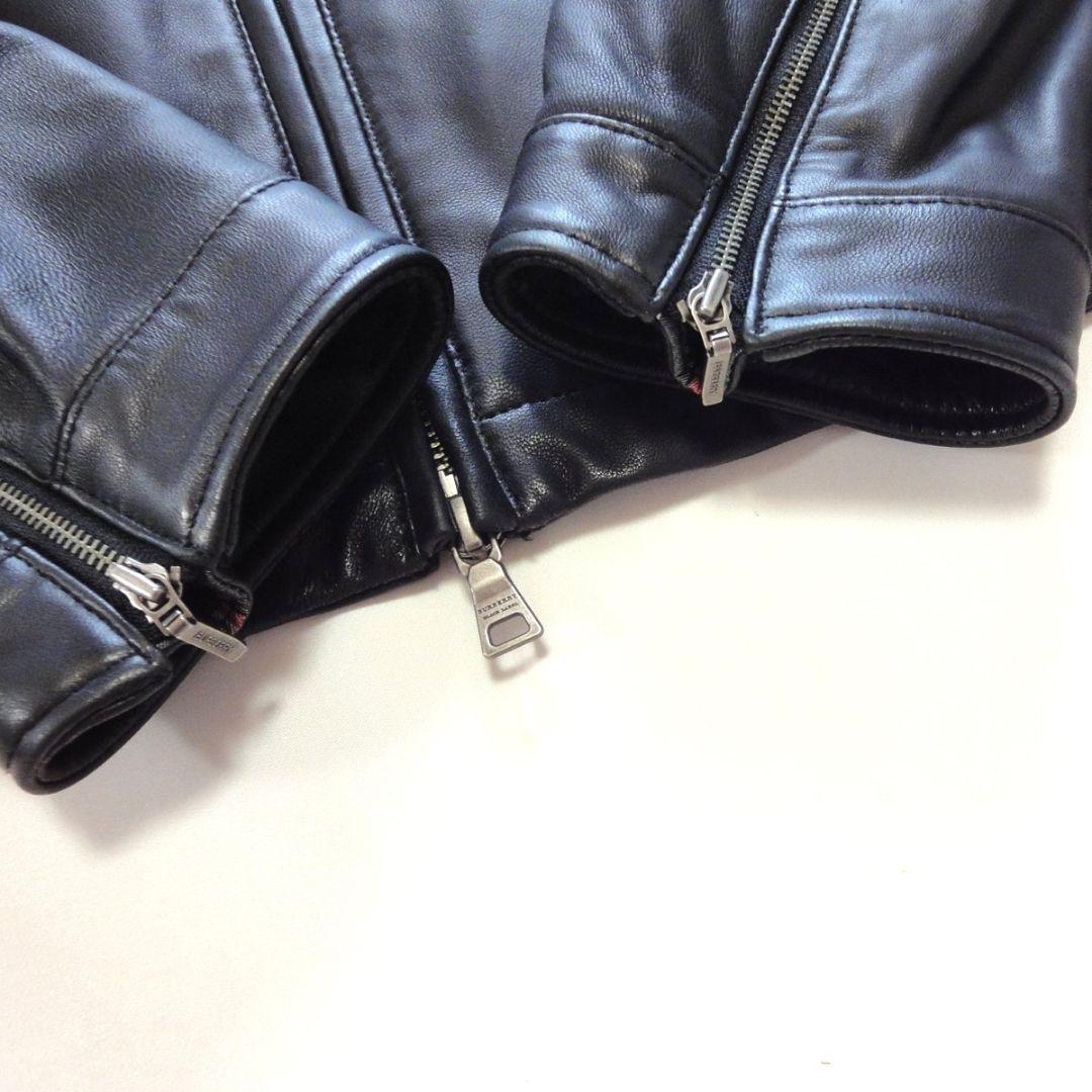 【美品】 BURBERRY BLACK LABEL 羊革レザー ライダースJKT