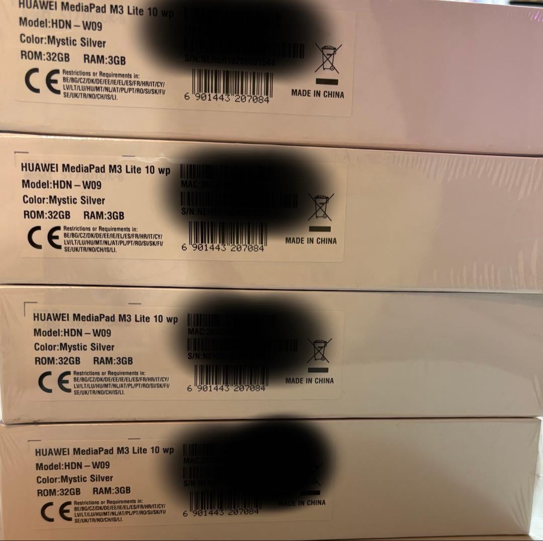 未開封 4台 HUAWEI MediaPad M3 Lite 10wp