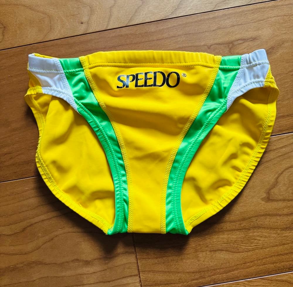 【美品】SPEEDO RQ632 イエロー×グリーン ライフセーバー 競パン
