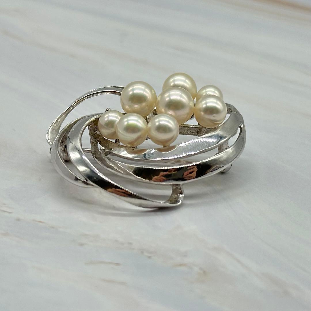 TASAKI 田崎真珠 ブローチ 9粒パール シルバー