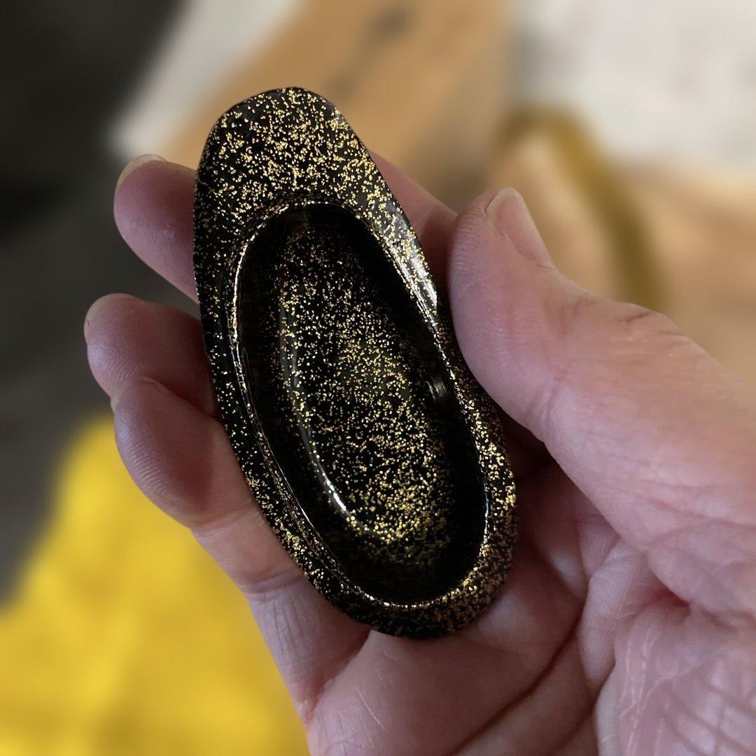 輪島　漆塗りナス型香合 木箱入り　信田福弥作