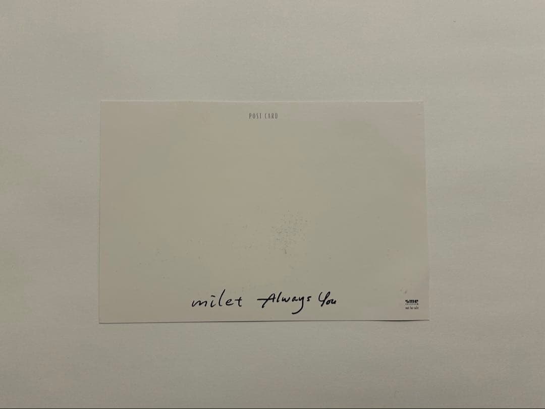milet 直筆サイン入りポストカード