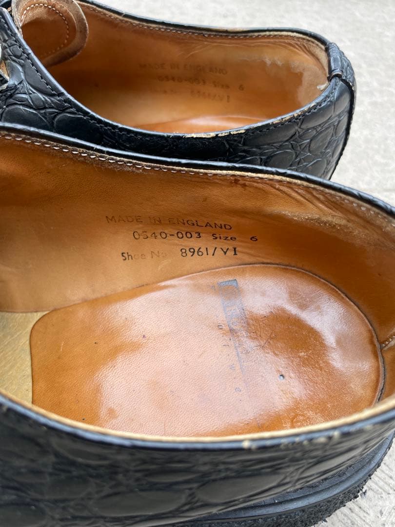 E COX 8961 クロコダイル UK6 ジョージコックス