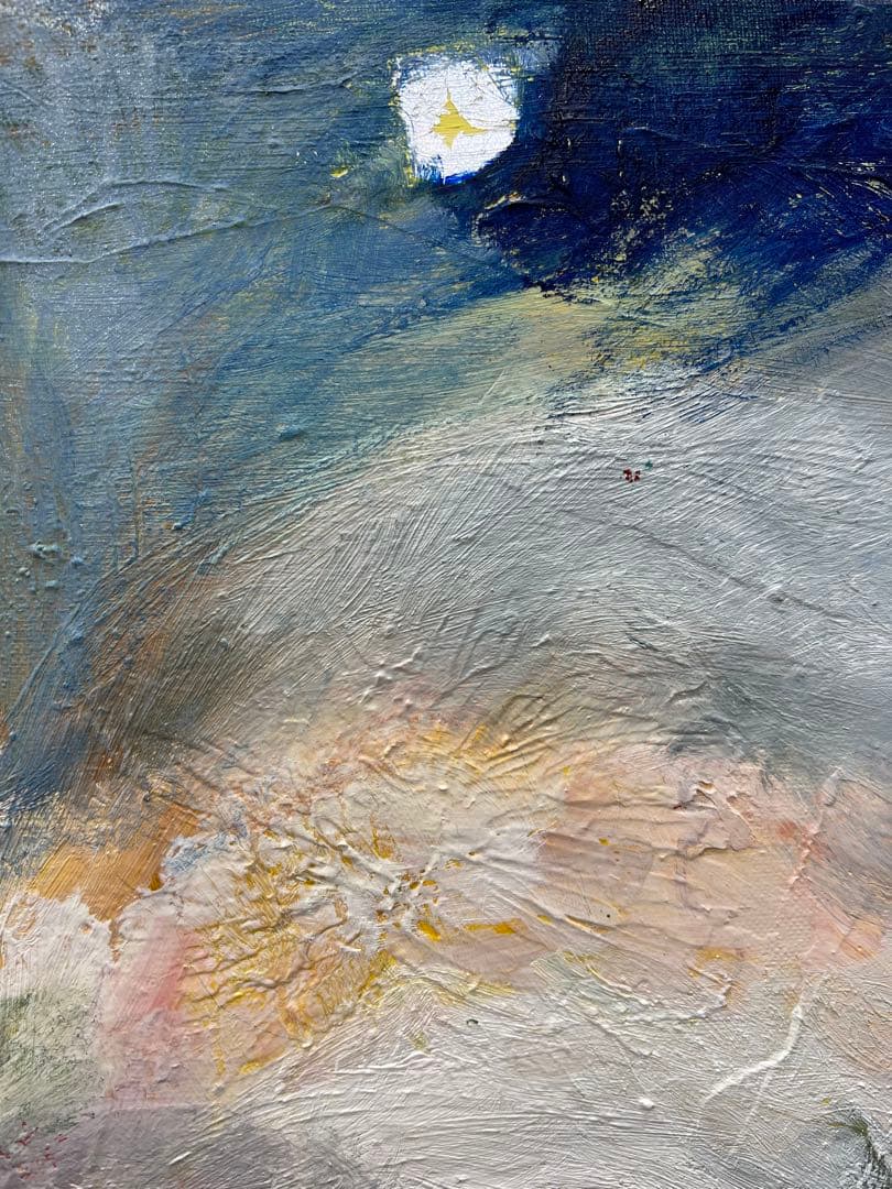 【F6号】フロランタン 油絵 oil painting 原画 白鳥 ブルー 青