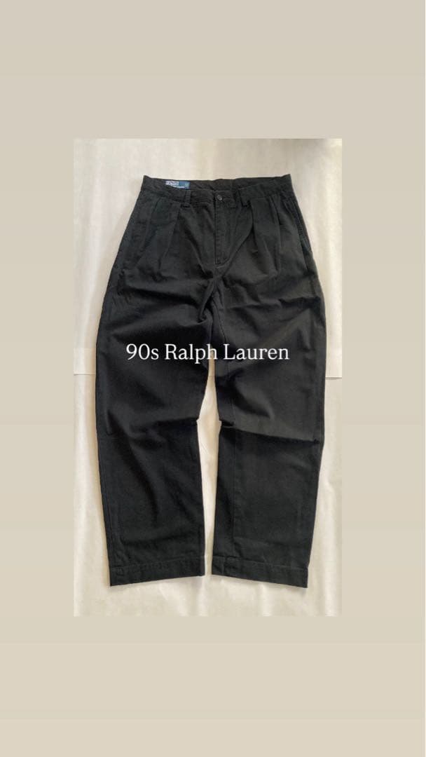 90s Ralph Lauren ラルフローレン チノパン ポロチノ ブラック
