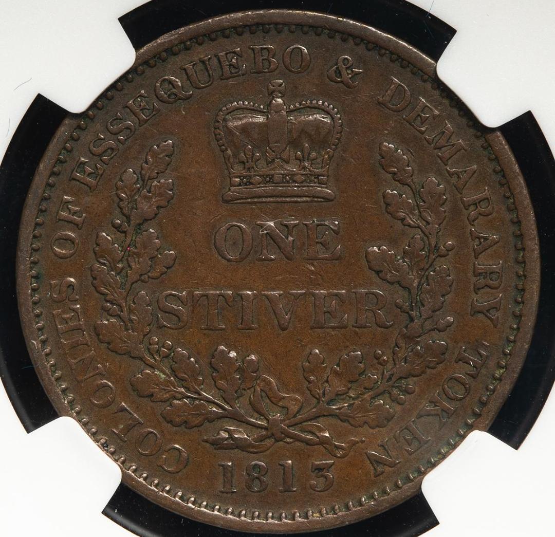 NGC-VF35BN　イギリス領ガイアナ　1813　ジョージ3世　銅貨