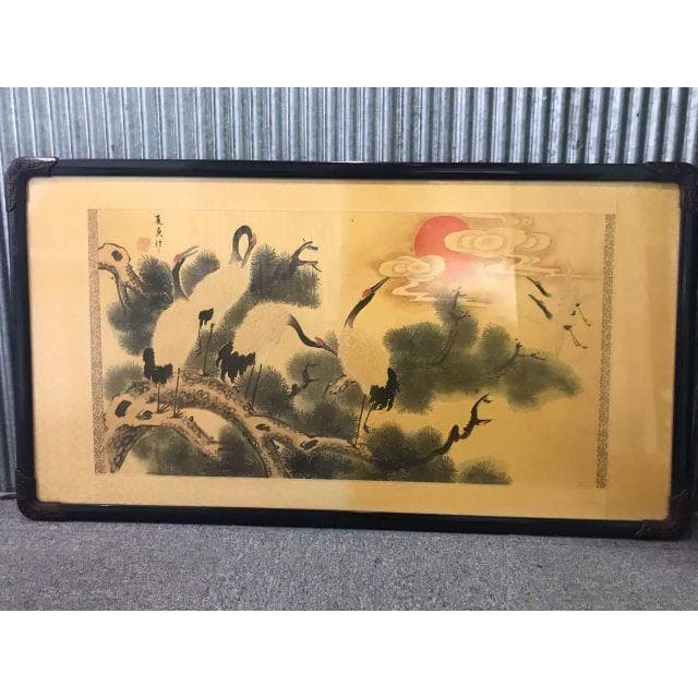 3枚セット 台湾名画 水彩画 水墨画 中国絵画 額縁付 中華料理屋 長庚作