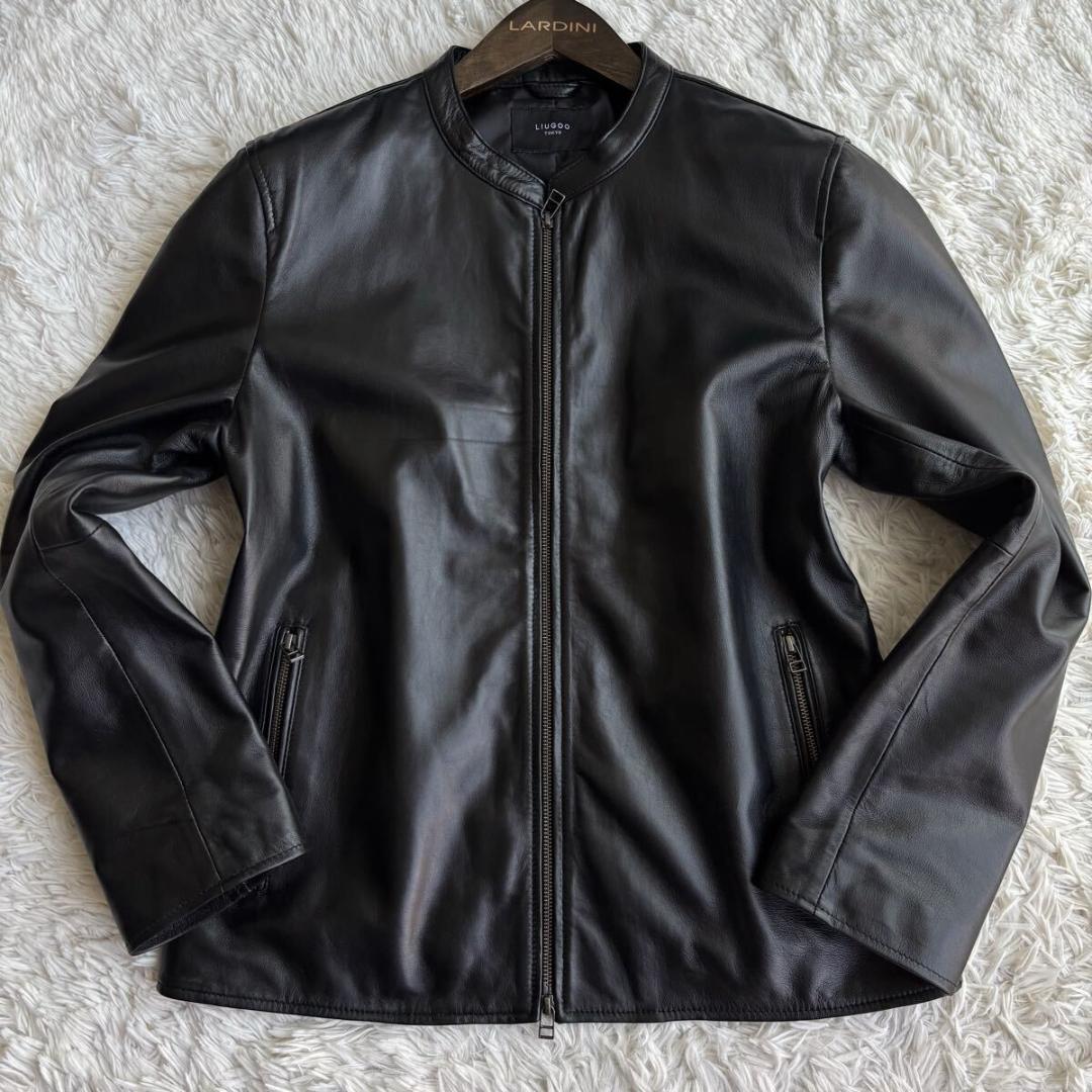 (美品) リューグーレザーズ シングル ライダース ジャケット ラムレザー