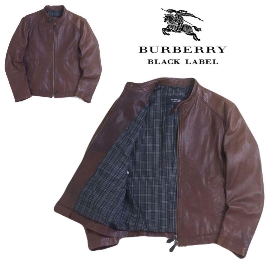 極美品 BURBERRY BLACKLABEL ラムレザージャケット ライダース