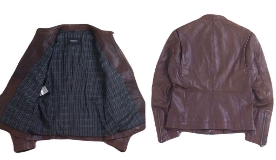 極美品 BURBERRY BLACKLABEL ラムレザージャケット ライダース