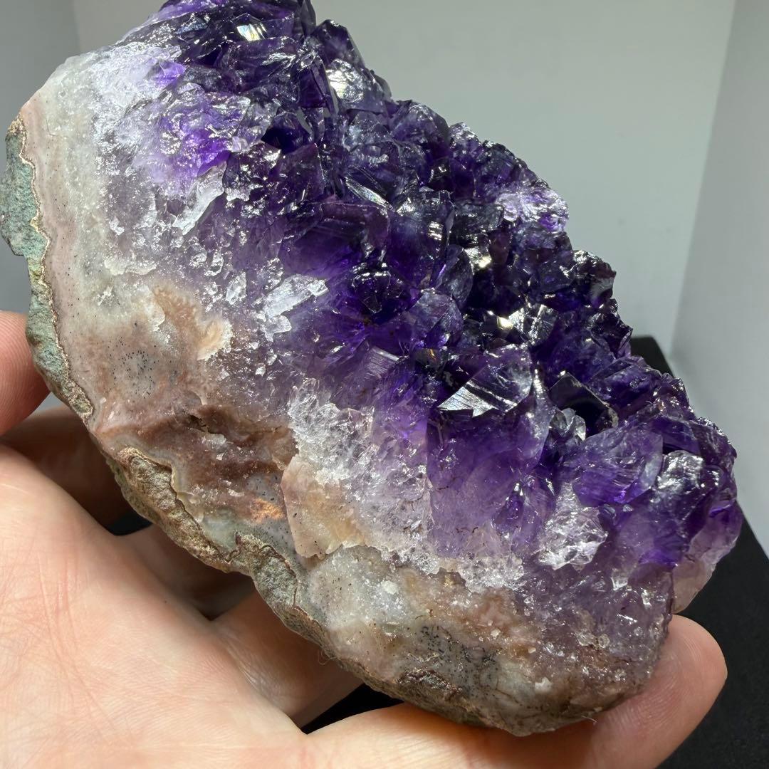 305 天然石 アメジスト クラスター 【台座付き】