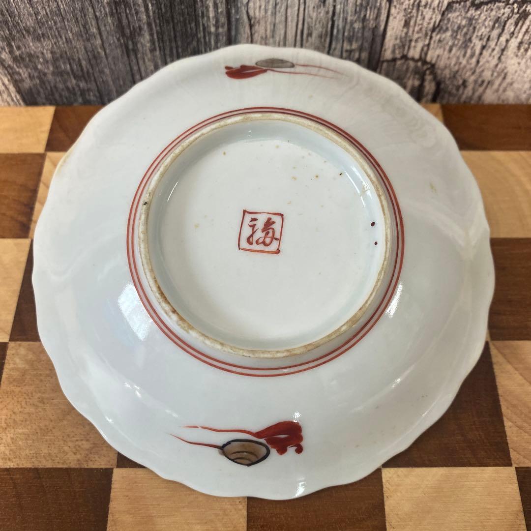 骨董　九谷焼　明治　印刻小鉢　焼物　白磁　3枚セット