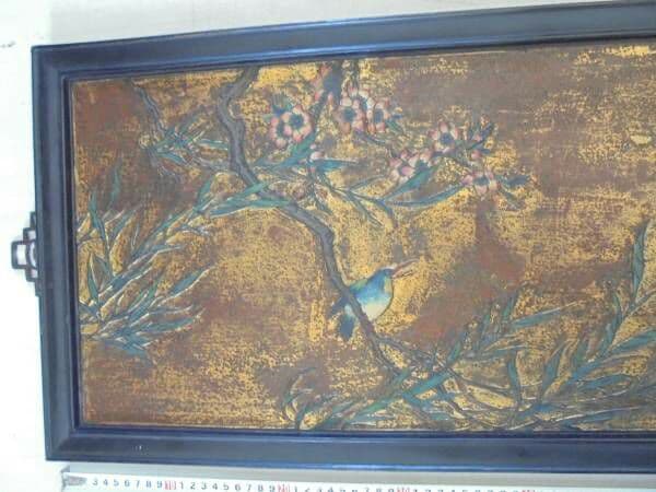 AKa5826　中国？　額　縦　約９１ｃｍ　横　約３６ｃｍ　吊金具除く