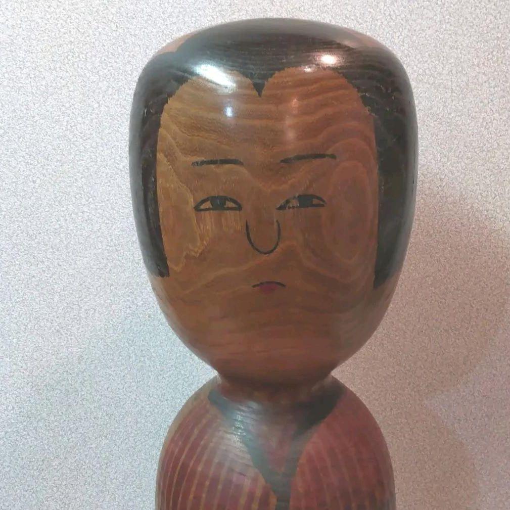 76*Z135伝統こけし 秋田木地山 小椋久太郎 彫刻 置物 絵画 人形