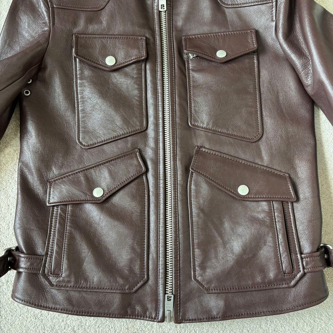 極美品 コーチ フォーポケットレザージャケット ライダース シングル 定価23万