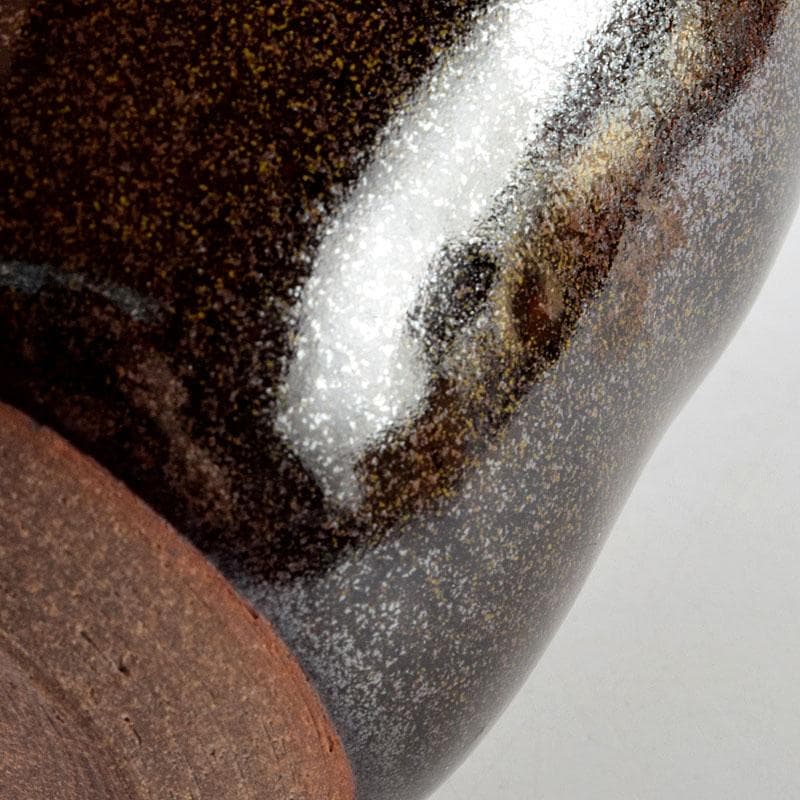 茶道具　清閑寺窯　杉田祥平造　瀧浪茶入　仕覆付　共箱　瀧浪茶入　V　9042