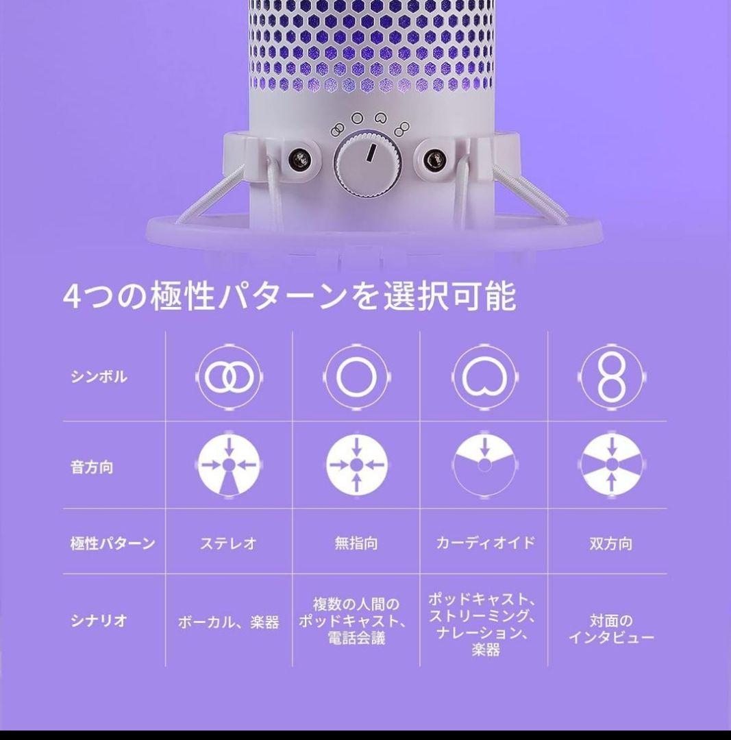 HyperX QuadCast S コンデンサーマイク ホワイト