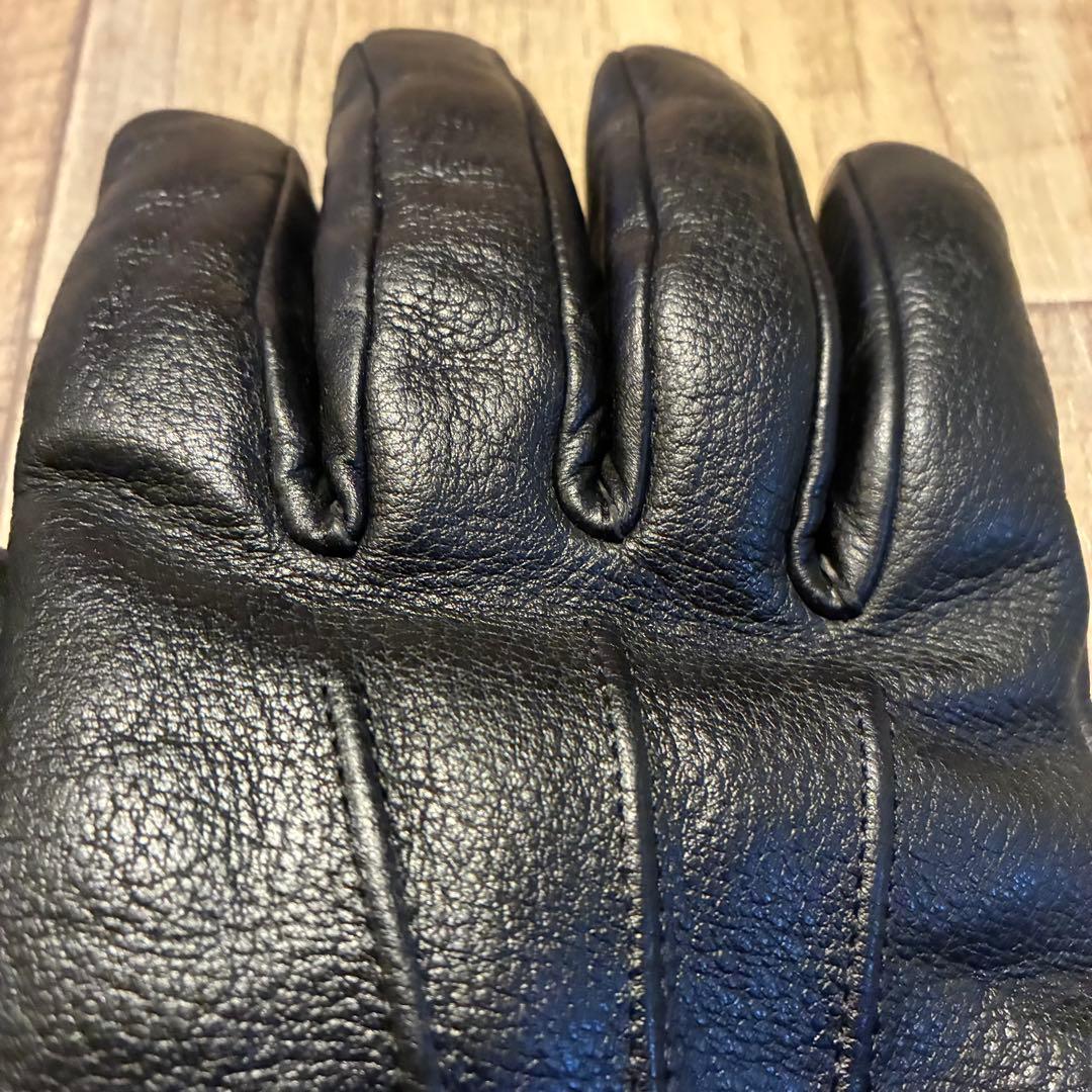【極暖】SCHOTT ボア レザー グローブ Lサイズ ブラック ガントレット