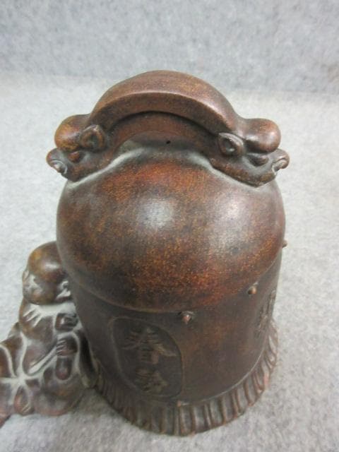 備前焼 置物 [B24220] 珍品 隠し絵 銘有り アンティーク インテリア