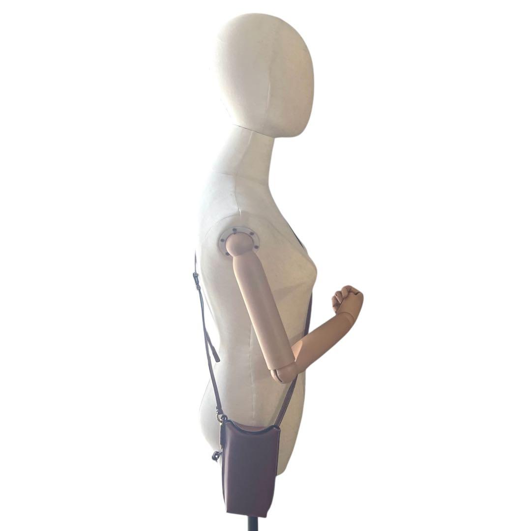 ロエベ　ゲートポケット　ショルダーバッグ　ポシェット　アナグラム　ブラウン