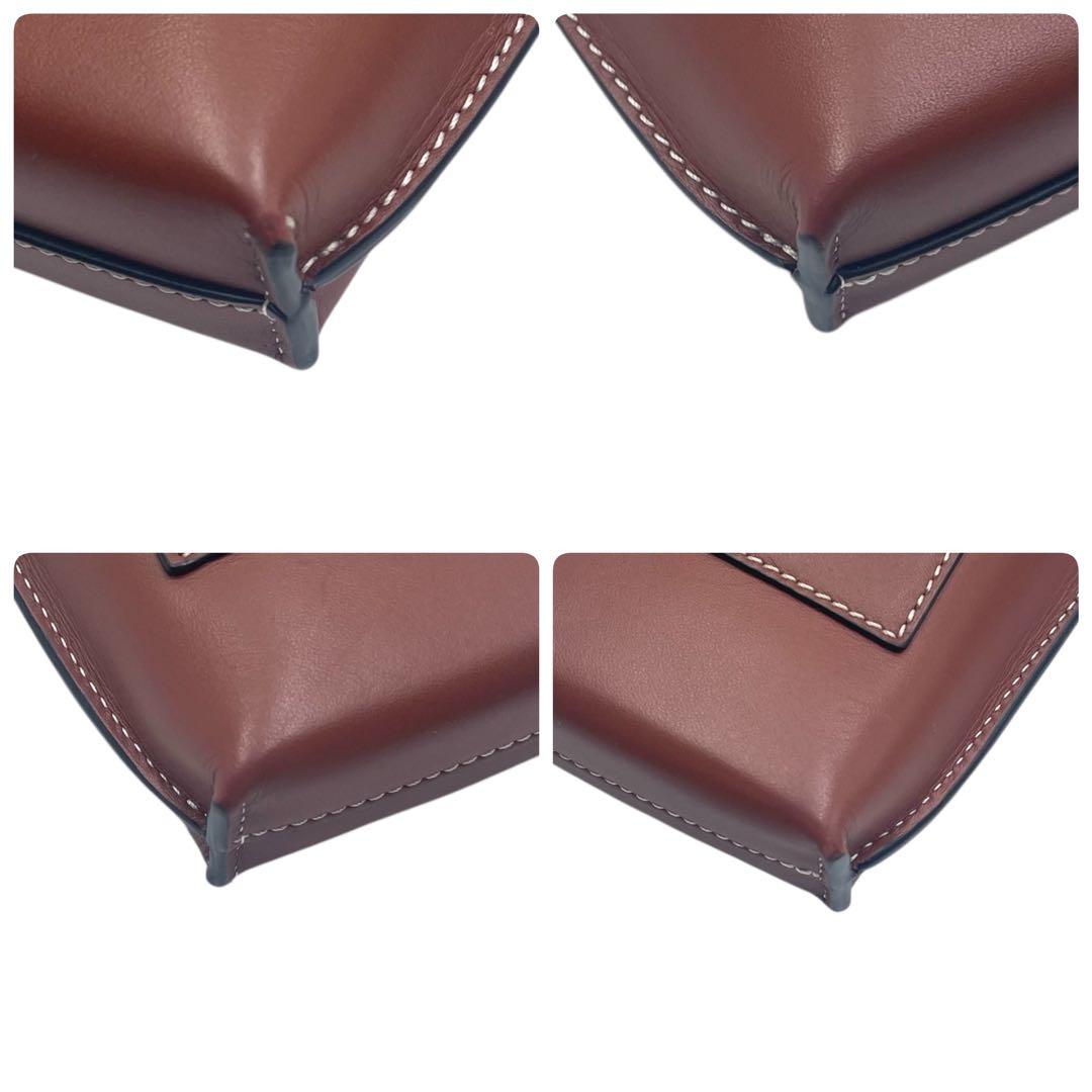 ロエベ　ゲートポケット　ショルダーバッグ　ポシェット　アナグラム　ブラウン