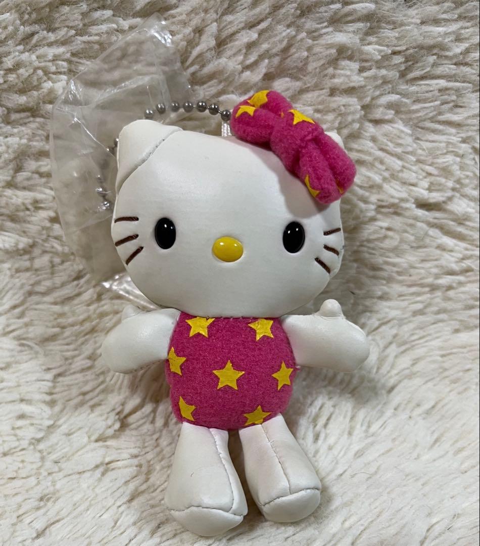 レトロ　合皮レザーハローキティ キーホルダー 希少