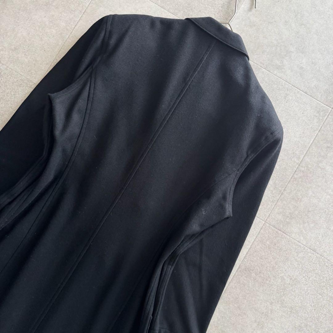 ワイズ　ロングコート　チェスターコート　黒　ブラック　ダブル　ウール　L